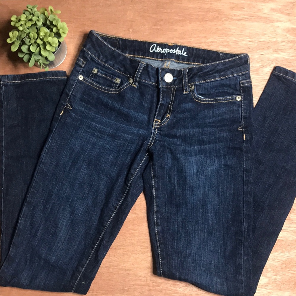 Aeropostale Bayla Skinny Dark Denim Jeans